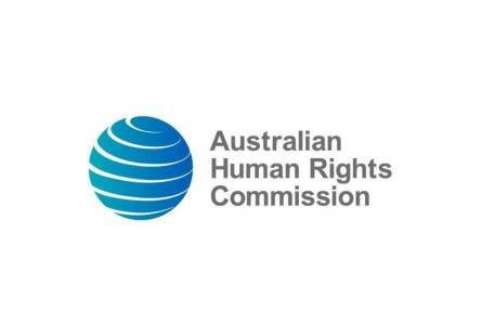 Australian Human Rights Commission logo, depicting a blue sphere next to the words 'Australian Human Rights Commission' on a white background