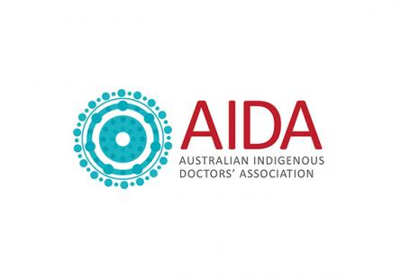 Australian Indigenous Doctors' Association Logo, depicting the words 'AIDA: Australian Indigenous Doctors' Association'