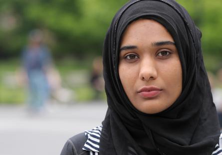Close up of a woman wearing hijab