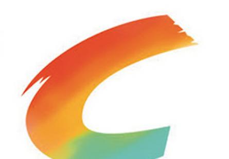 Logo for Democracy in Colour, depicting a multicoloured letter 'C'