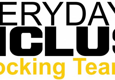 Logo for Everyday inclusion, depicting overlapping geometric shapes in brown, yellow and black, and the words 'Everyday Inclusion: Unlocking Team Potential'