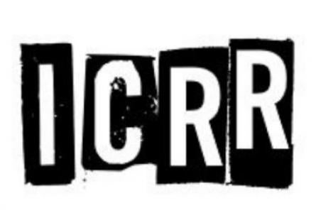 Logo for the Institute for Collaborative Race Research, Depicting the letters 'I C R R'' in white over black rectangles
