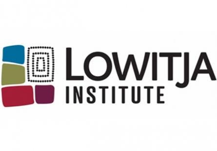 Logo for the Lowitja Institute, depicting coloured rectangular shapes next to the words 'Lowitja institute'
