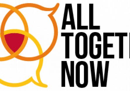 Logo for All Together Now, depicting three overlapping circular shapes and the words 'All Together Now'