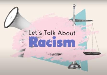 graphic which states 'lets talk about racism'