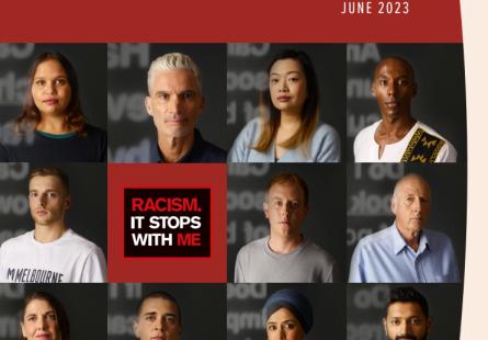 Design Cover - Racism. It Stops With Me Campaign Evaluation (including the Workplace Cultural Diversity Tool)