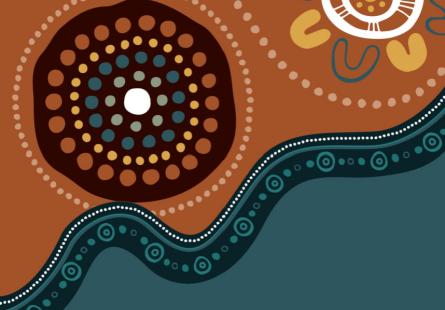 First Nations Co Design Element (brown, orange and teal)