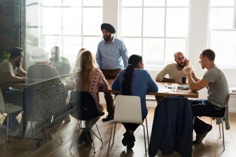 Diverse group of people in a meeting room