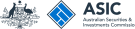 Logo for ASIC, depicting the Australian coat of arms next to a diamond shape, next to the words 'Australian Securities and Investments Commission'